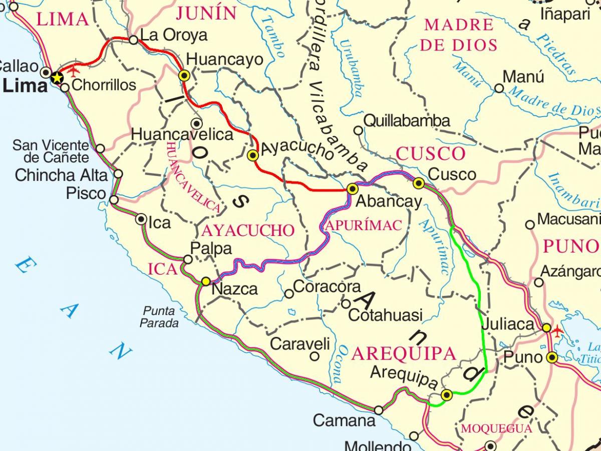 χάρτης του Περού cusco