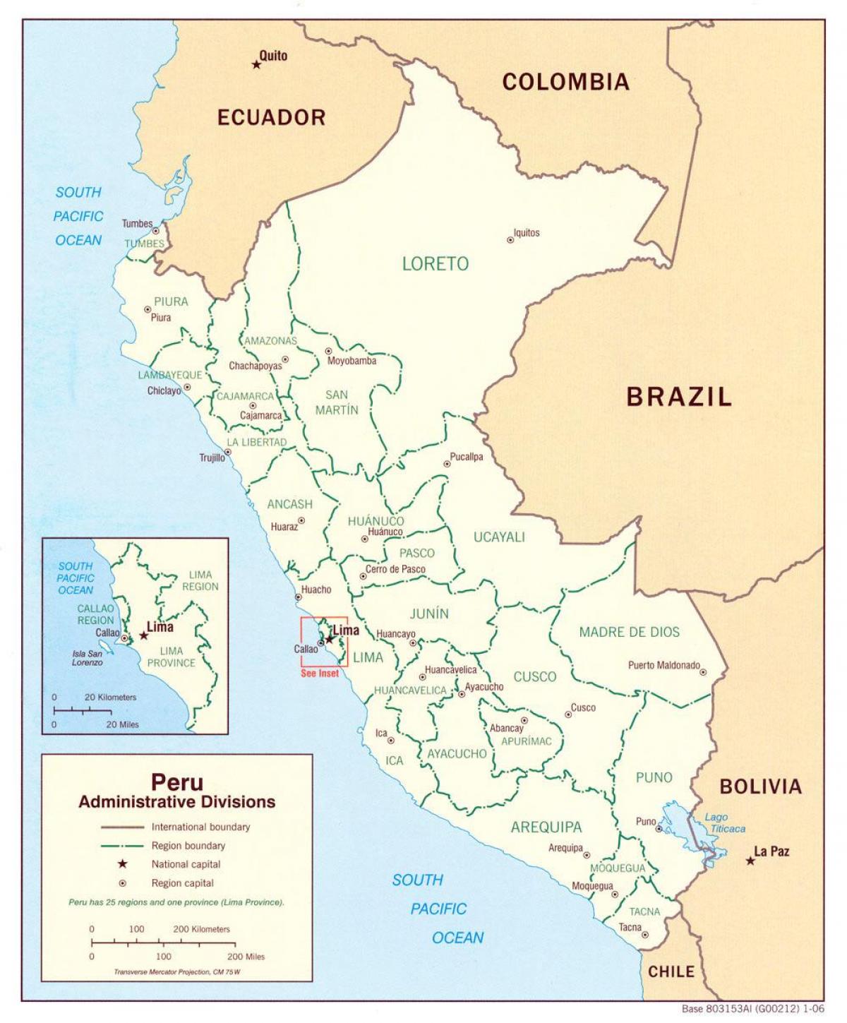 χάρτης που δείχνει το Περού