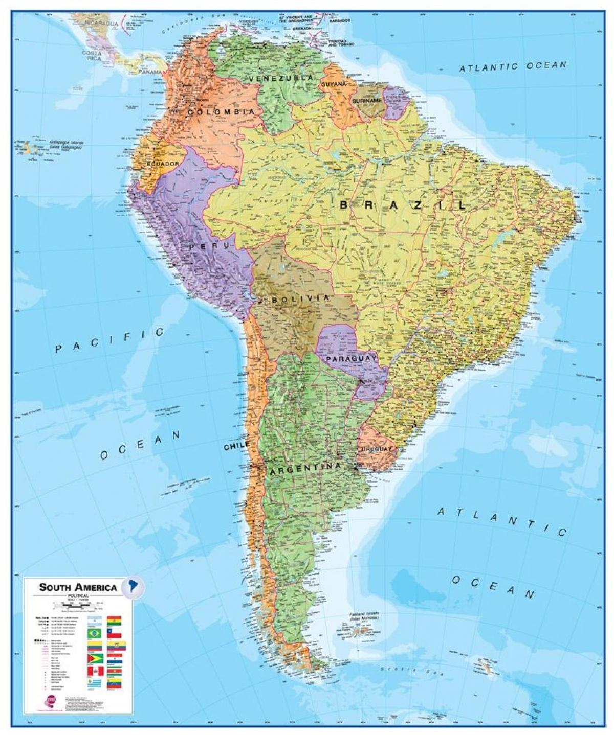 χάρτης του Περού, νότια αμερική