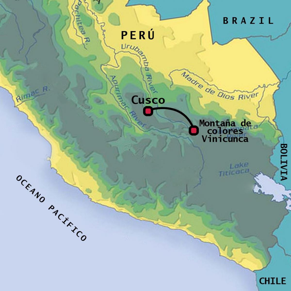 vinicunca Περού χάρτη