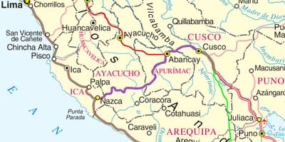 Χάρτης του Περού cusco